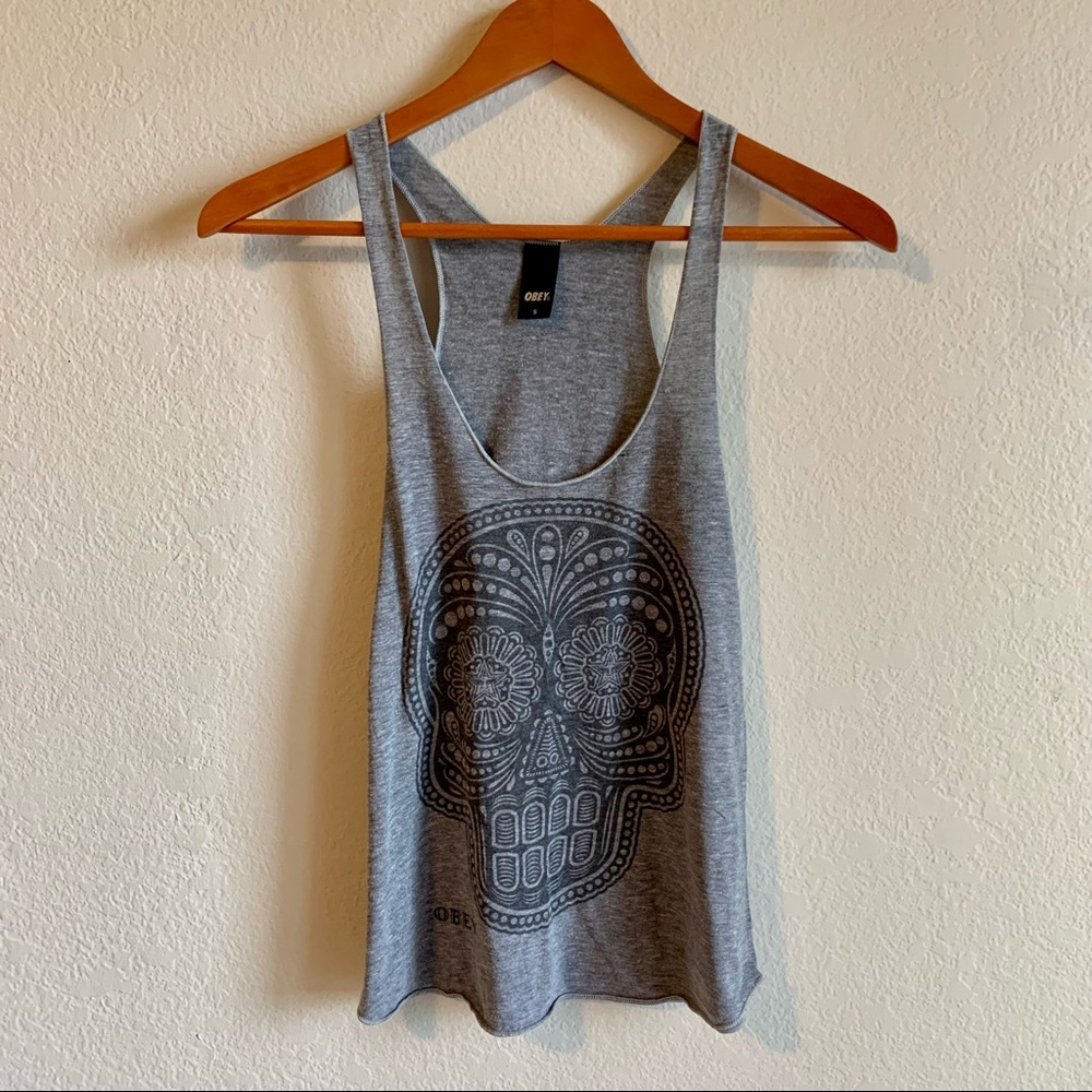 Obey Sugar Skull Racerback Tank Top